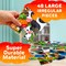 QUOKKA Floor Puzzles for Kids Ages 4-8 – 2x3 FT Woodland Farm Giant Search and Find Jigsaw – 48 Large Pieces – Above and Beyond Observational Scene